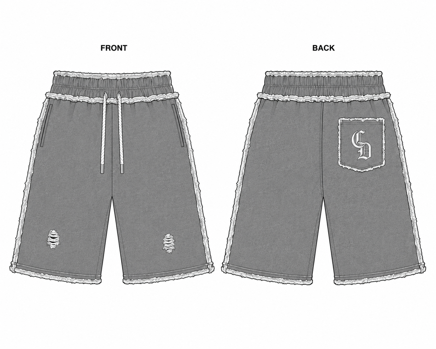 CDUBZ CONCRETE SHORTS